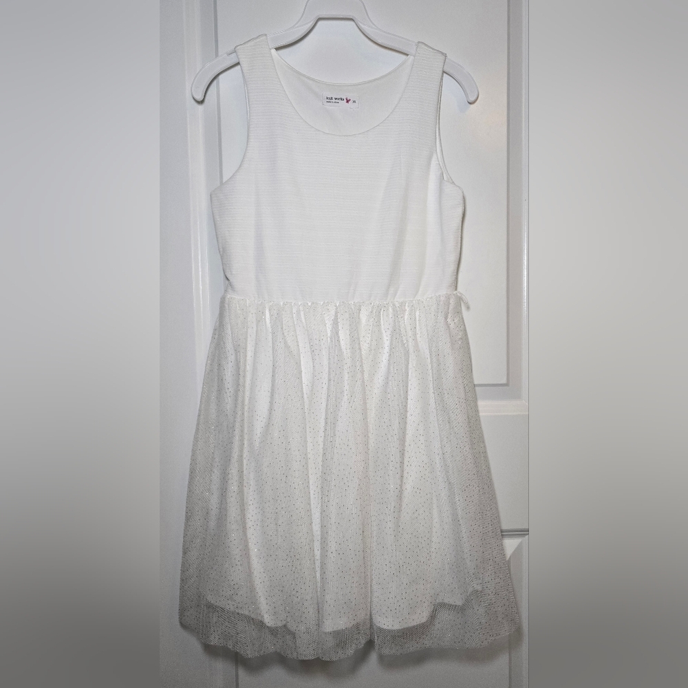 Knit‎ Works Ivory Tulle Skirt Party Dress Girls Size 14